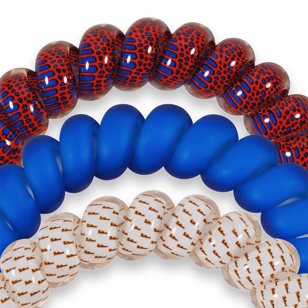 TELETIES - Go Gators! Large Hair Ties in Orange White Blue - Large
