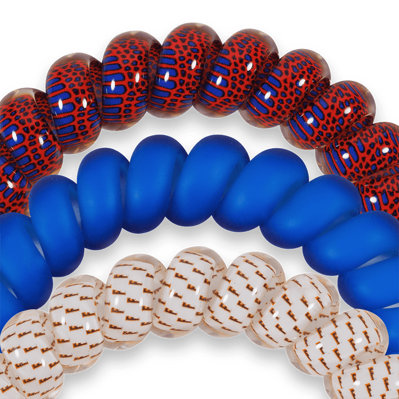 TELETIES - Go Gators! Large Hair Ties in Orange White Blue - Large - Image 3