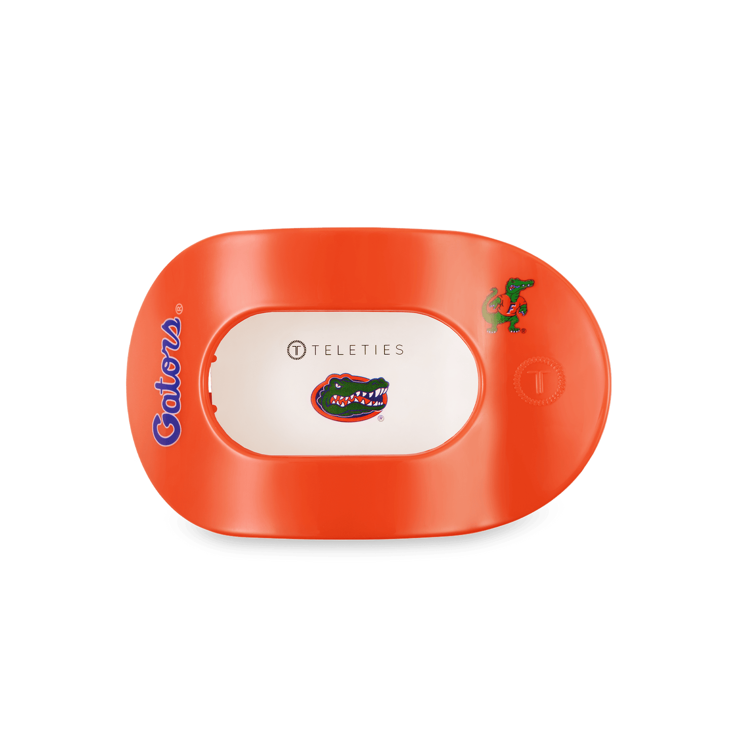 TELETIES - Go Gators! Medium Flat Round Hair Clip in Orange Blue - Medium