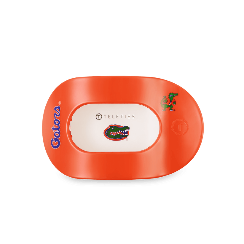TELETIES - Go Gators! Medium Flat Round Hair Clip in Orange Blue - Medium - Image 2