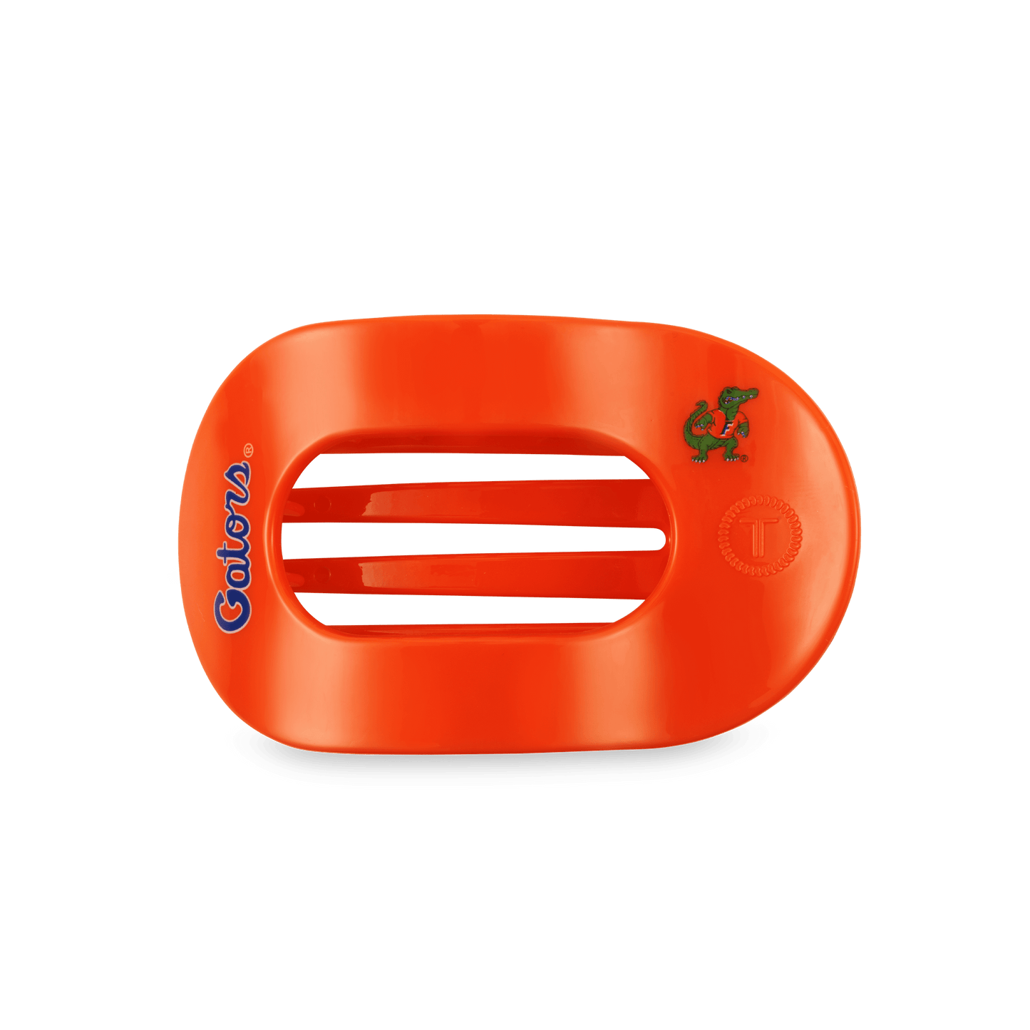 TELETIES - Go Gators! Medium Flat Round Hair Clip in Orange Blue - Medium