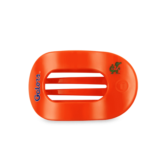 Go Gators! Medium Flat Round Hair Clip in Orange Blue - Medium