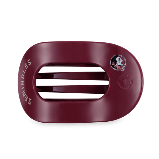 Go Noles! Large Flat Round Hair Clip in Gold Garnet Red - Large