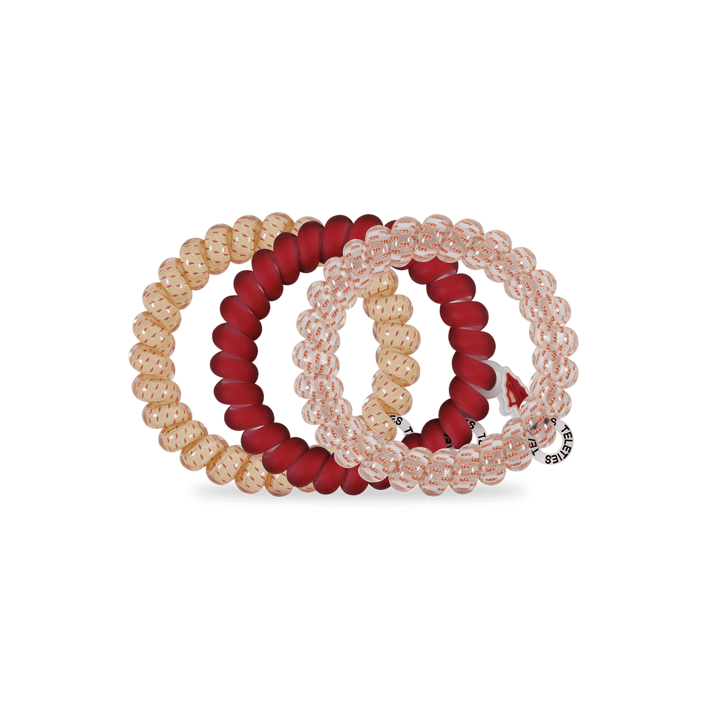 TELETIES - Go Noles! Large Hair Ties in Gold Garnet Red - Large