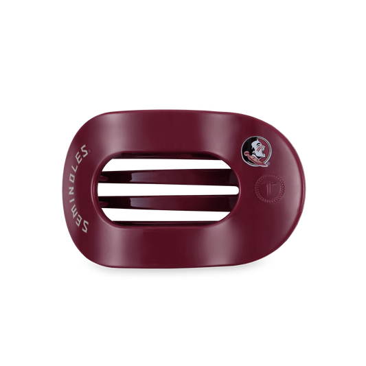 Go Noles! Medium Flat Round Hair Clip in Garnet Gold Red - Medium