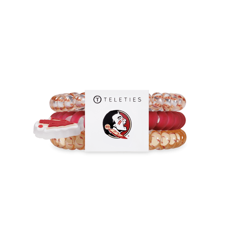 TELETIES - Go Noles! Small Hair Ties in Gold Garnet Red - Small - Image 1