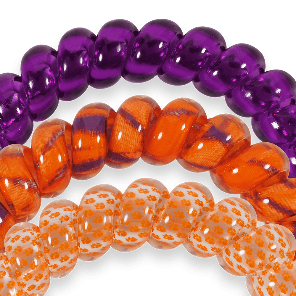 TELETIES - Go Tigers! Large Hair Ties in Orange Purple - Large