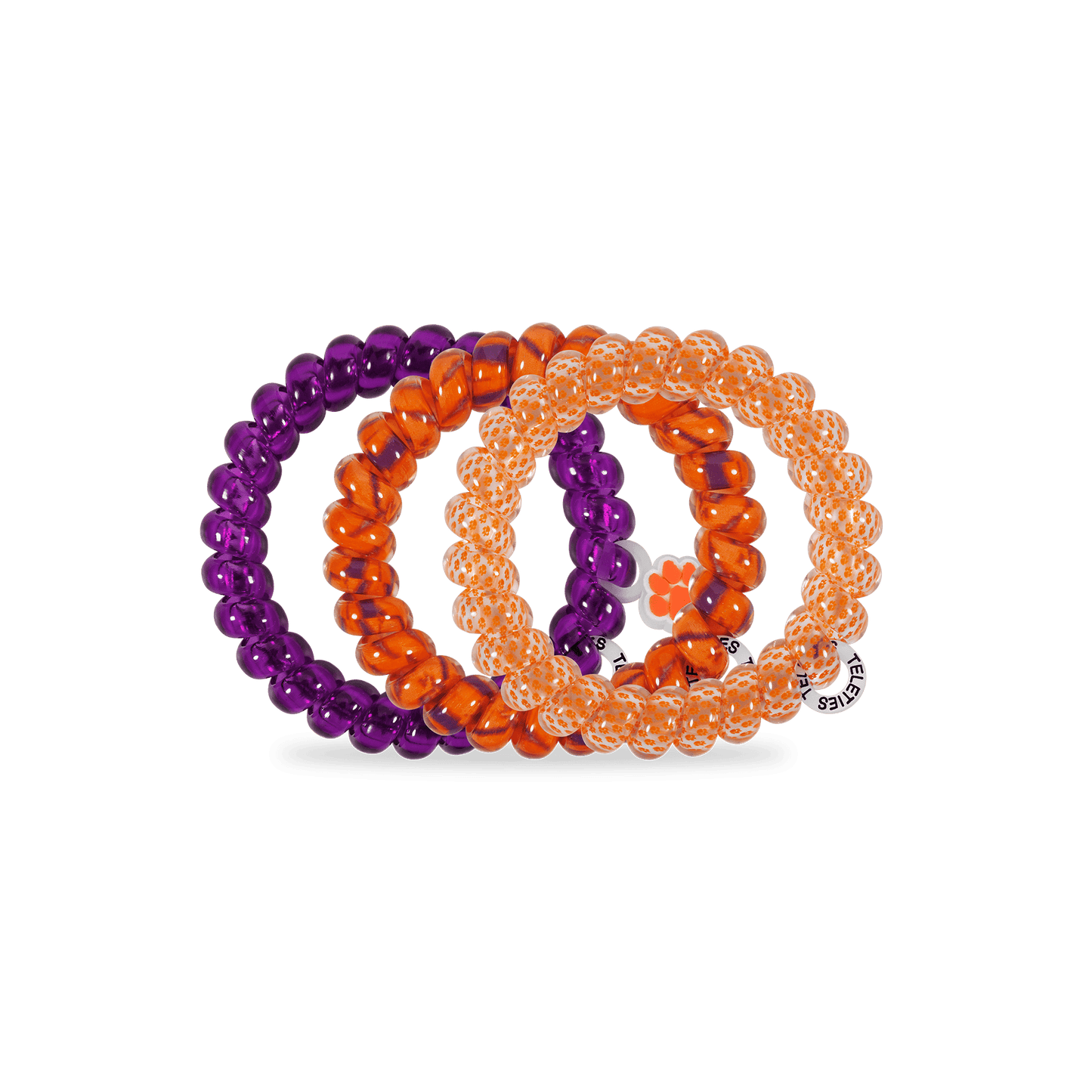 TELETIES - Go Tigers! Large Hair Ties in Orange Purple - Large