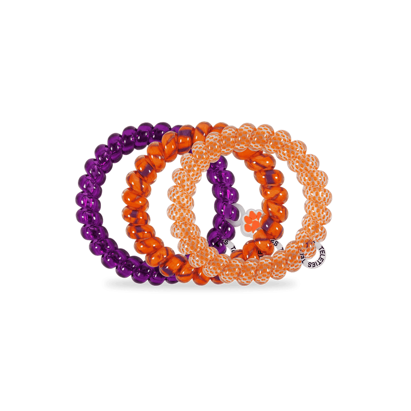 TELETIES - Go Tigers! Large Hair Ties in Orange Purple - Large - Image 2