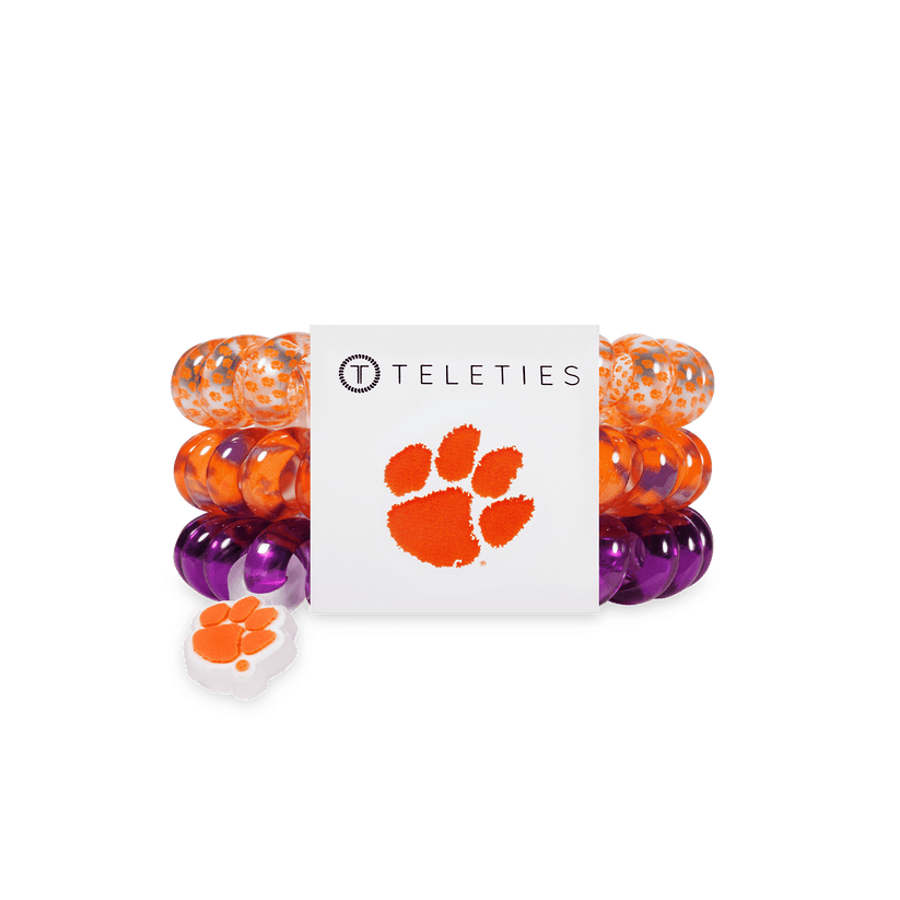 TELETIES - Go Tigers! Large Hair Ties in Orange Purple - Large - Image 1