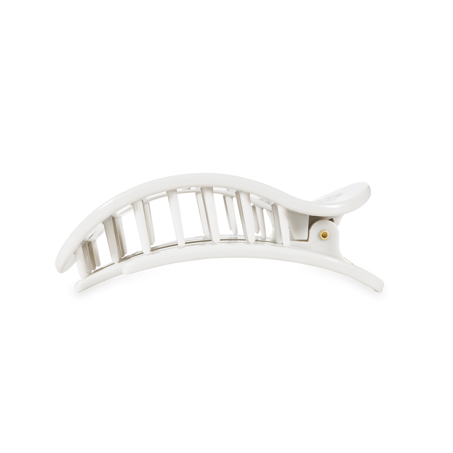 TELETIES - Go Tigers! Medium Flat Round Hair Clip in White Orange Purple - Medium