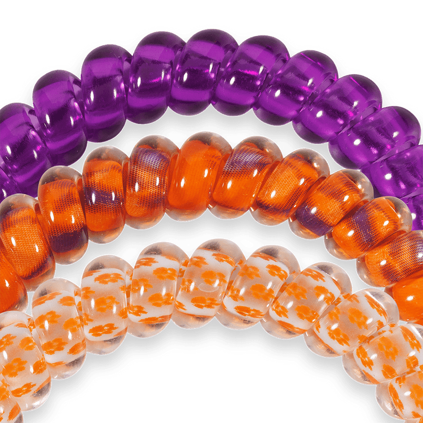 TELETIES - Go Tigers! Small Hair Ties in Orange Purple - Small - Image 3