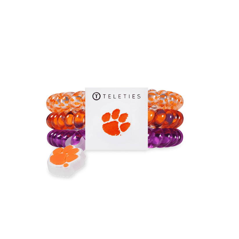 TELETIES - Go Tigers! Small Hair Ties in Orange Purple - Small - Image 1
