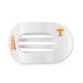 Go Vols! Large Flat Round Hair Clip in White Orange - Large