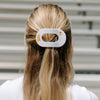 TELETIES - Go Vols! Medium Flat Round Hair Clip in White Orange - Medium - Image - 4