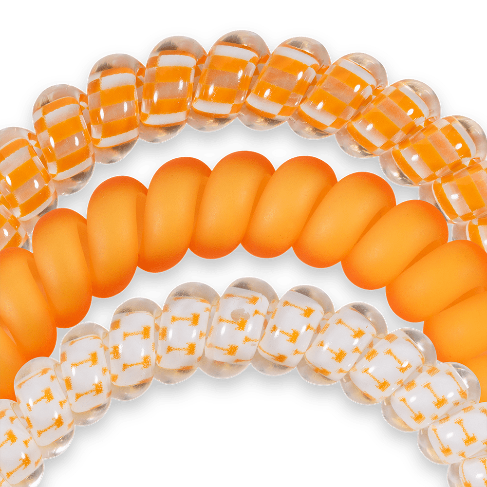 TELETIES - Go Vols! Small Hair Ties in White Orange - Small