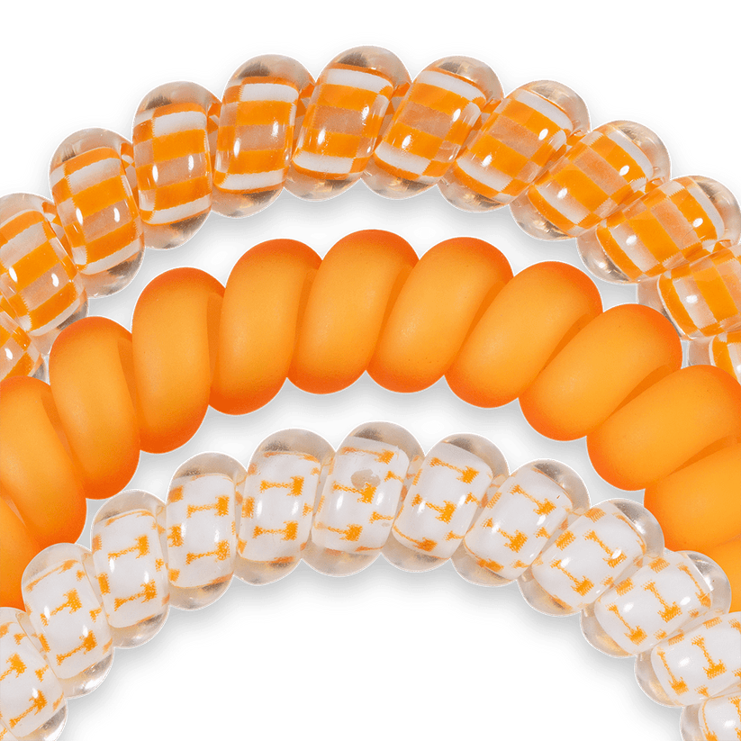 TELETIES - Go Vols! Small Hair Ties in White Orange - Small - Image 3