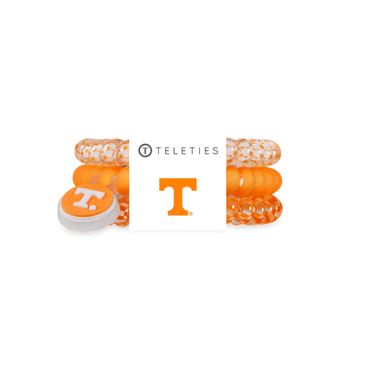 Go Vols! Small Hair Ties in White Orange - Small