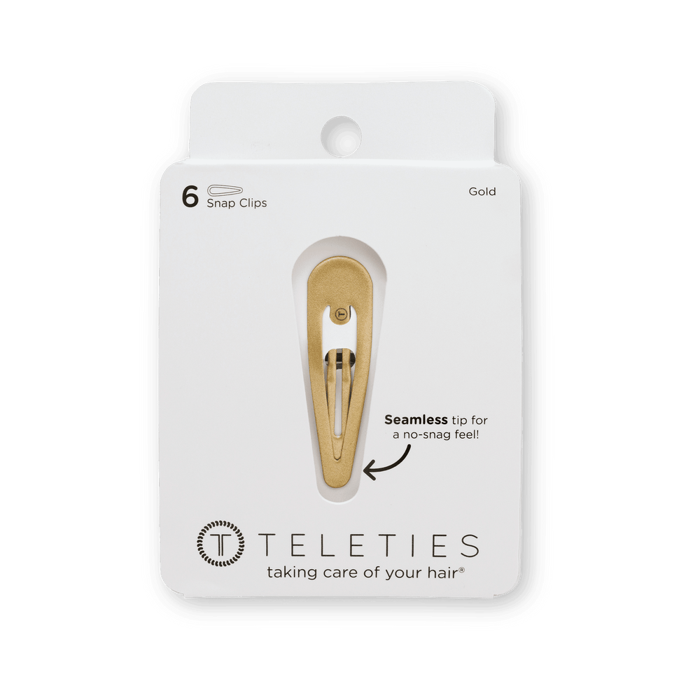 Gold Snap Clip (6Ct) - Hair Clips - TELETIES
