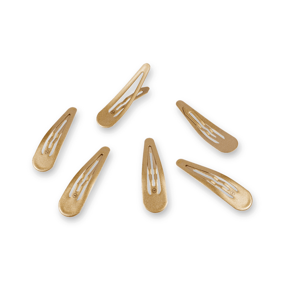 Gold Snap Clip (6Ct) - Hair Clips - TELETIES

