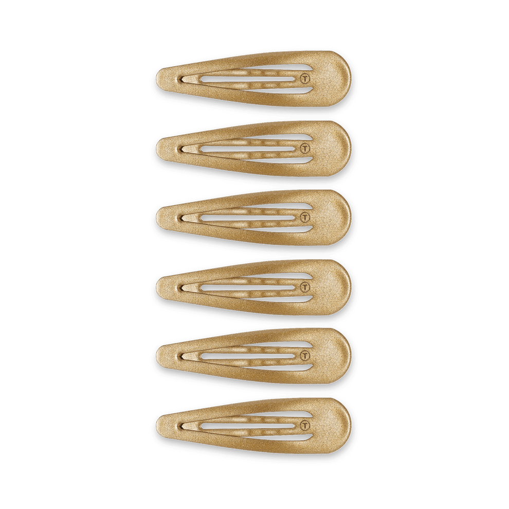Gold Snap Clip (6Ct) - Hair Clips - TELETIES
