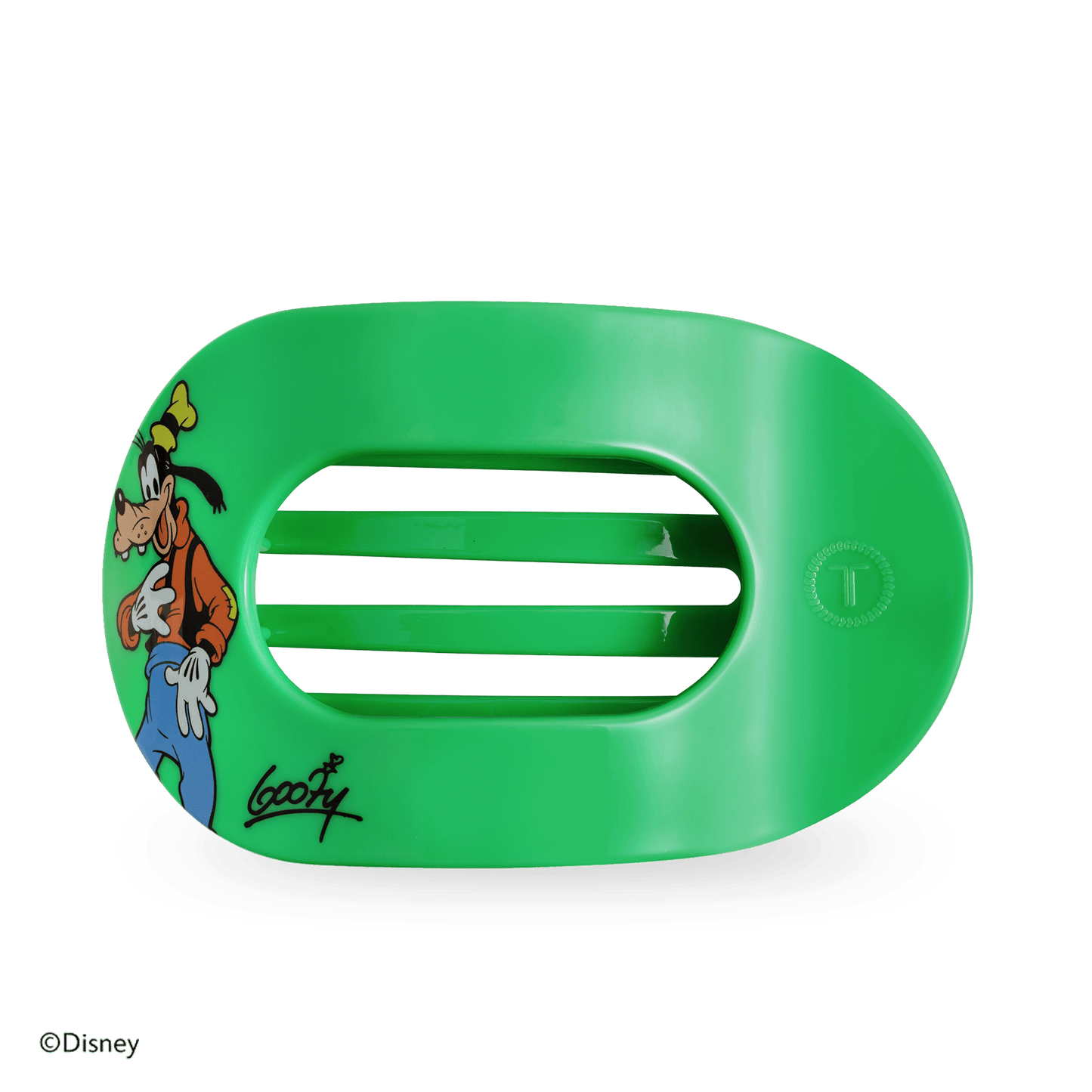 TELETIES - Goofy Large Flat Round Hair Clip in Green - Large