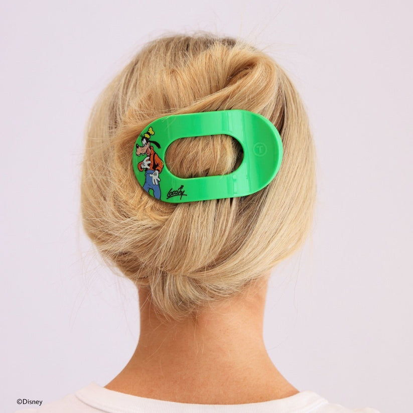 TELETIES - Goofy Large Flat Round Hair Clip in Green - Large - Image 4