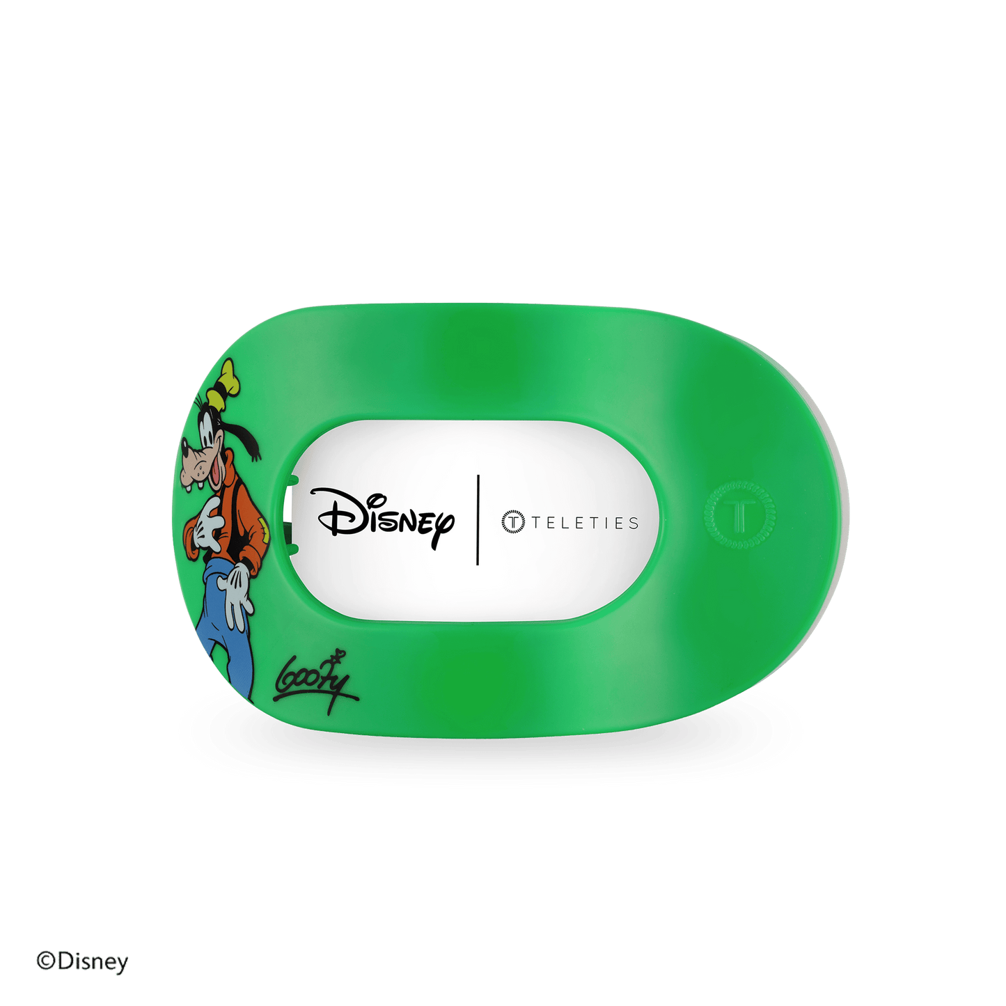 TELETIES - Goofy Medium Flat Round Hair Clip in Green - Medium