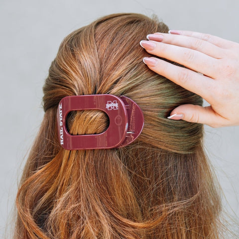 Hail State! Medium Flat Round Hair Clip