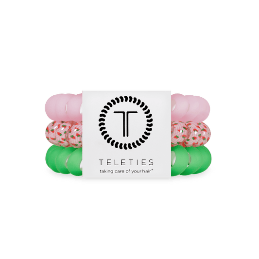 Handpicked Large Hair Ties
                in Pink Green - Large
              