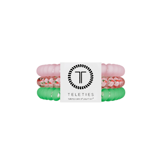 Handpicked Small Hair Ties in Green Pink - Small
