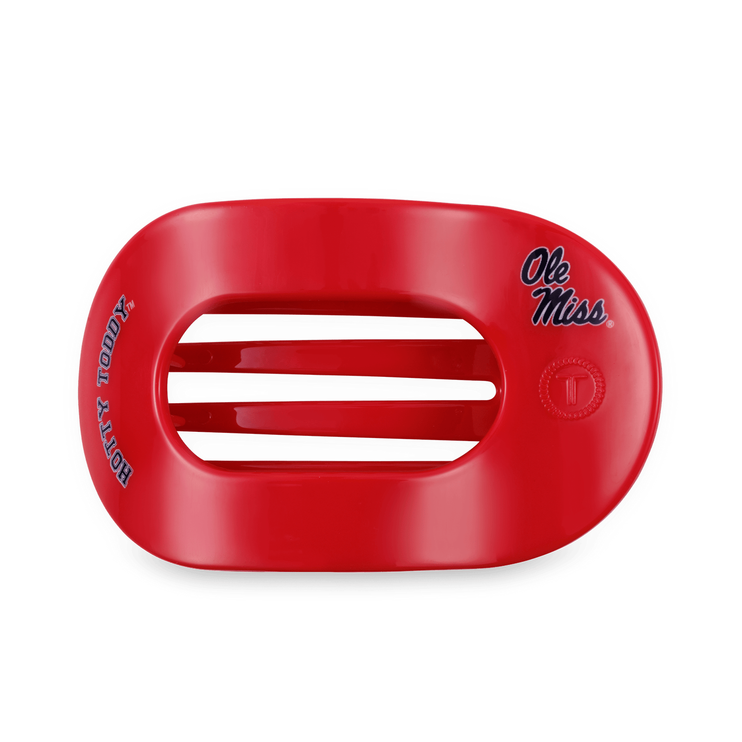 TELETIES - Hotty Toddy! Large Flat Round Hair Clip in Red Blue - Large