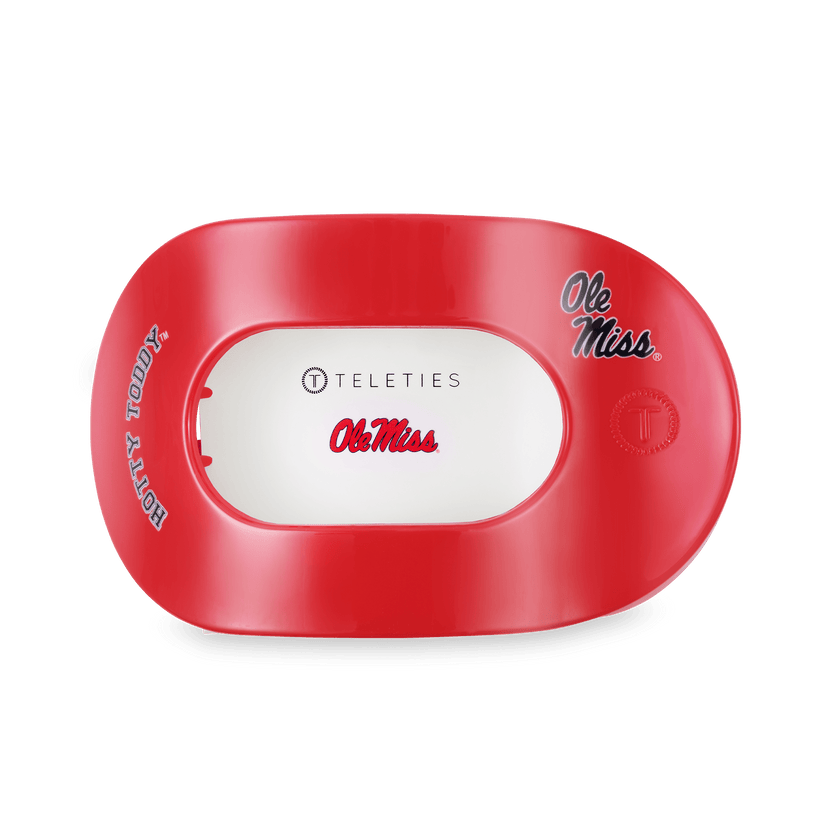 TELETIES - Hotty Toddy! Large Flat Round Hair Clip in Red Blue - Large - Image 2