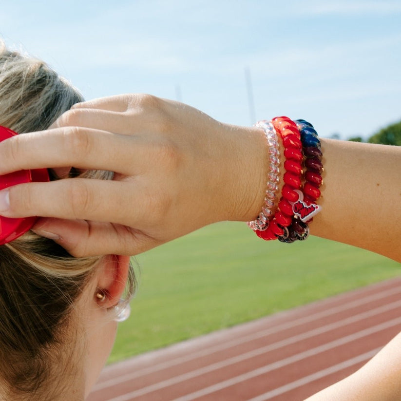 TELETIES - Hotty Toddy! Large Hair Ties in Red Blue - Large - Image 4