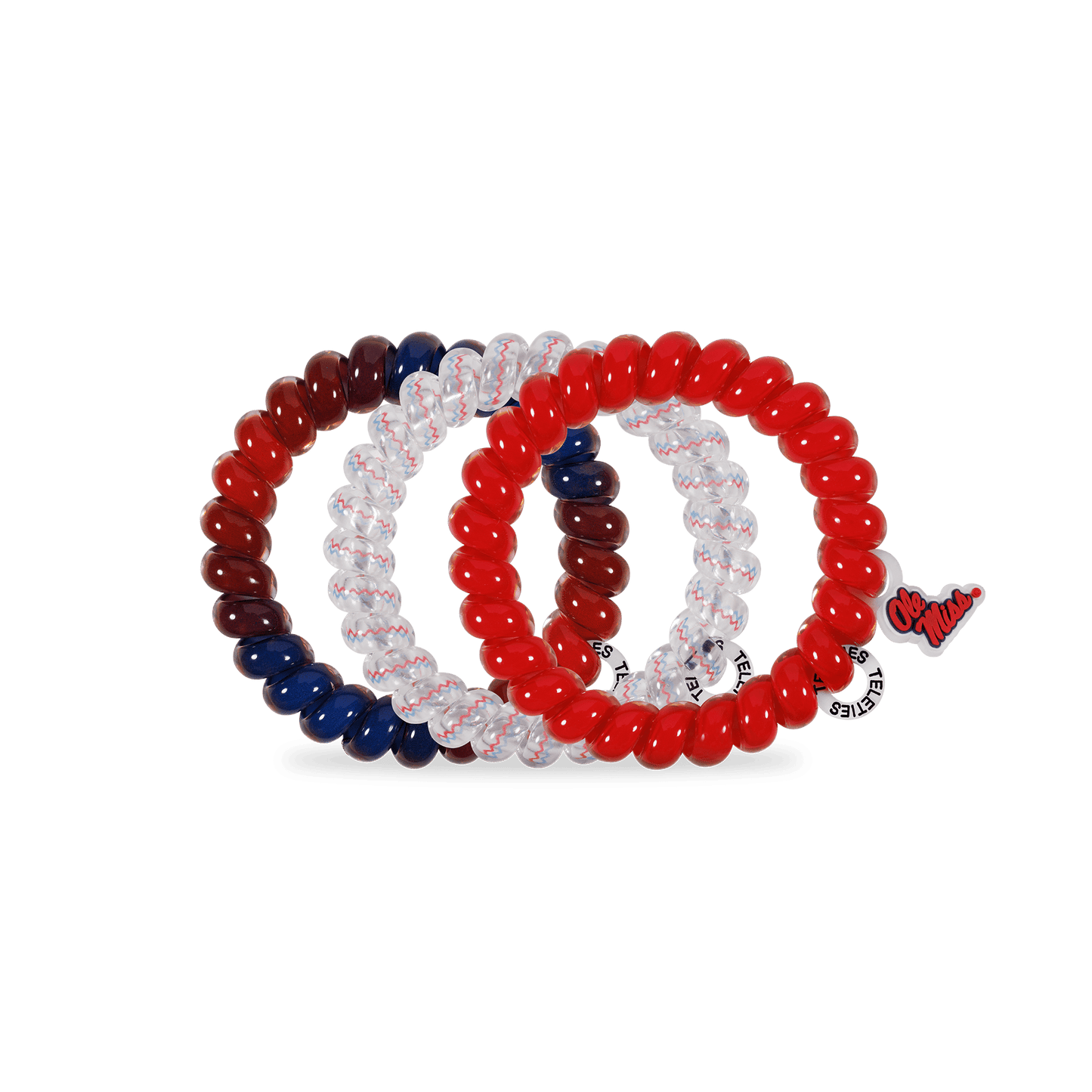 TELETIES - Hotty Toddy! Large Hair Ties in Red Blue - Large