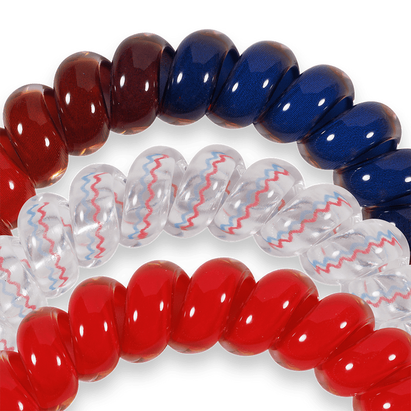 TELETIES - Hotty Toddy! Large Hair Ties in Red Blue - Large - Image 3