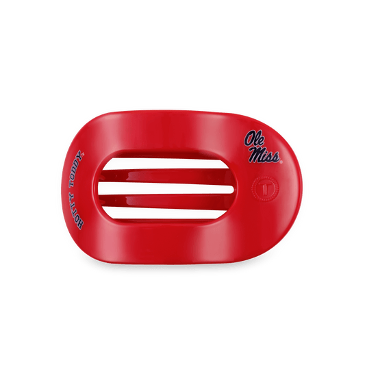 Hotty Toddy! Medium Flat Round Hair Clip in Red Blue - Medium