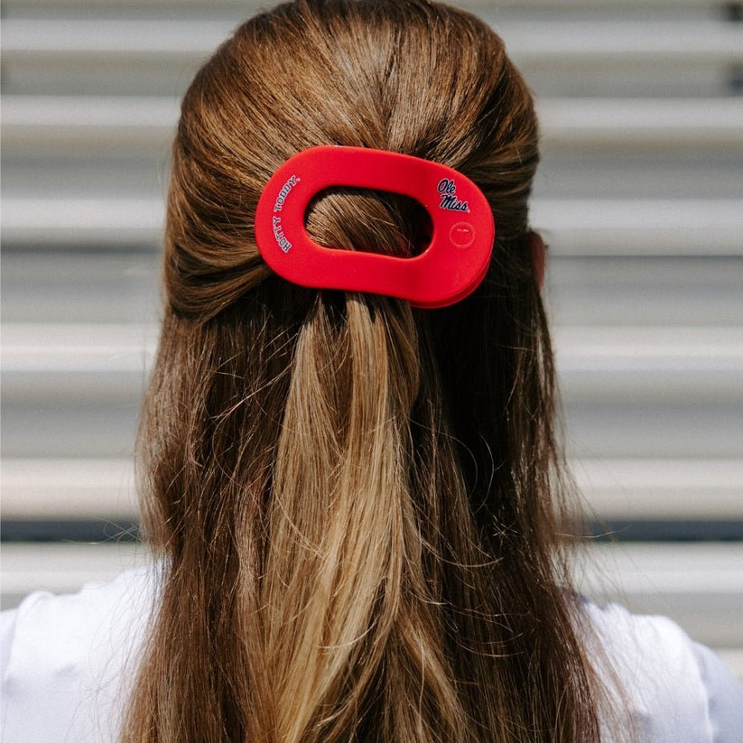 TELETIES - Hotty Toddy! Medium Flat Round Hair Clip in Red Blue - Medium - Image 4