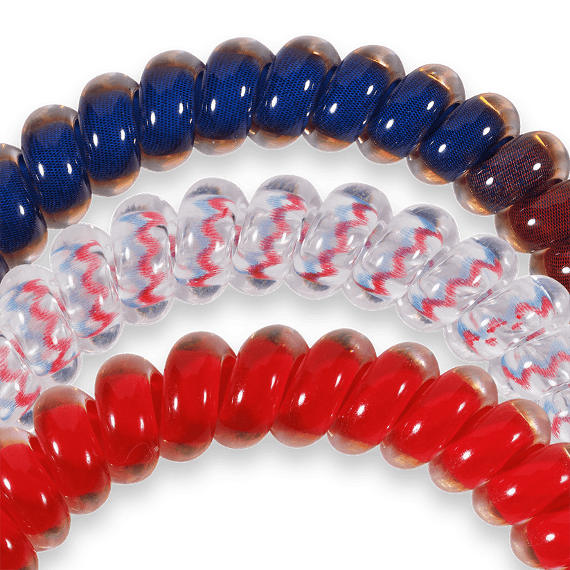TELETIES - Hotty Toddy! Small Hair Ties in Red Blue - Small - Image 3