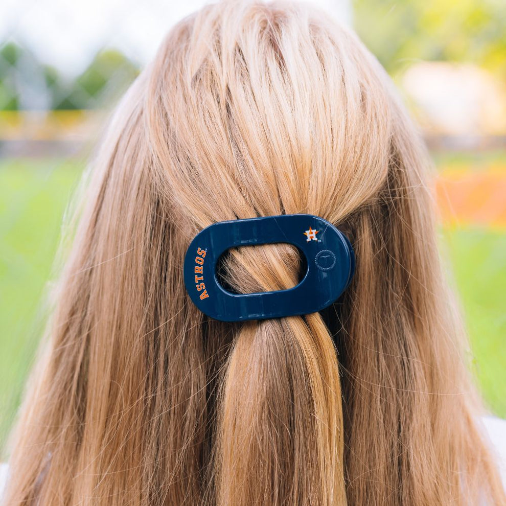 Houston Astros Small Flat Round Hair Clip - Hair Clips - TELETIES
