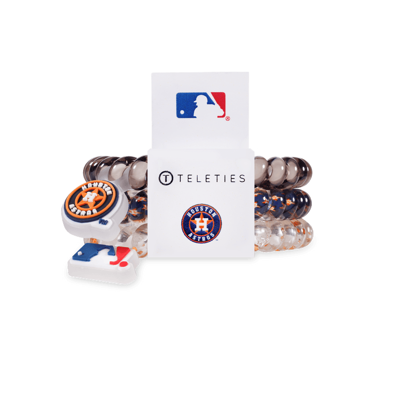TELETIES - Houston Astros Small Hair Ties in Blue Orange Grey - Small - Image 1