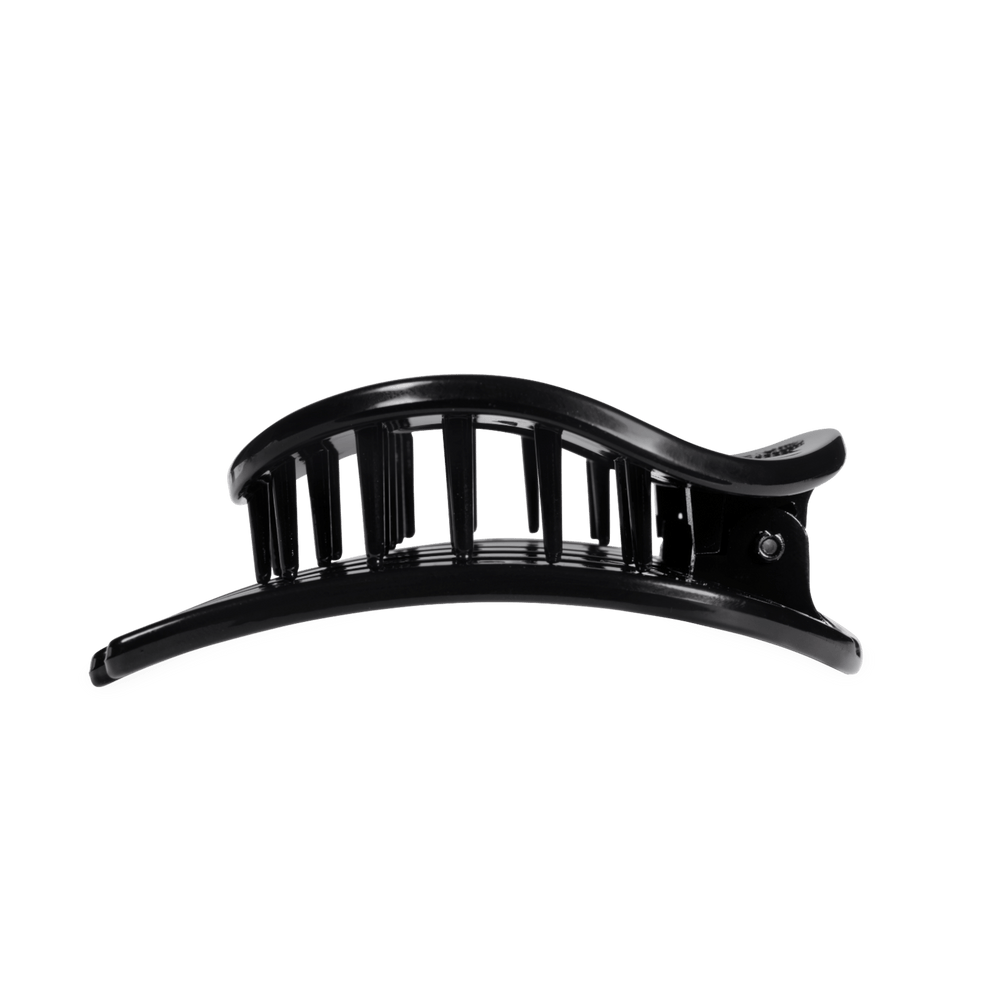 Jet Black Large Flat Circle Hair Clip - Hair Clips - TELETIES

