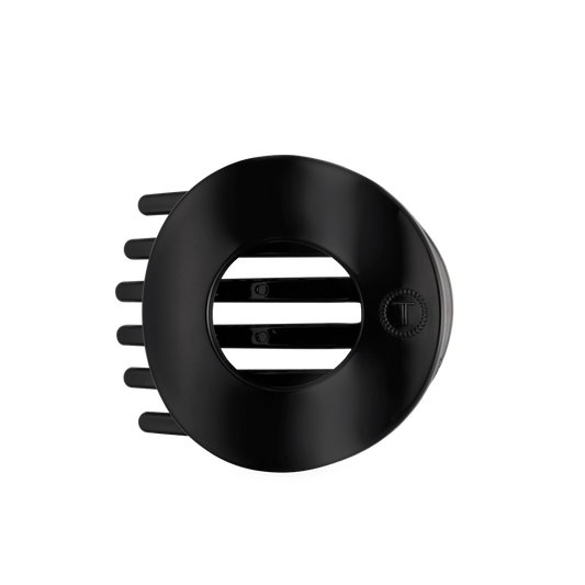 Jet Black Large Flat Circle Hair Clip
                in Black - Large
              