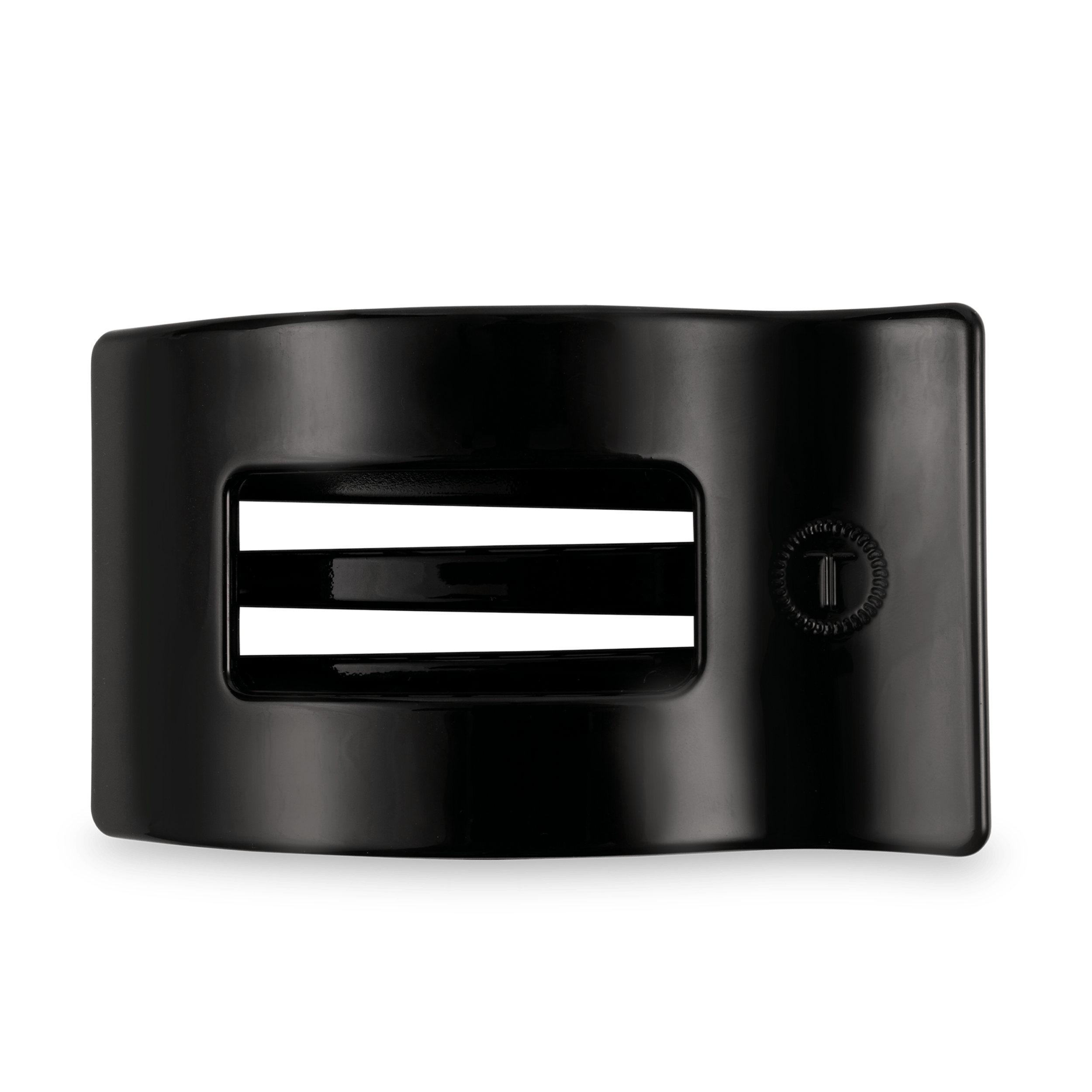 Jet Black Flat Rectangle Hair Clip