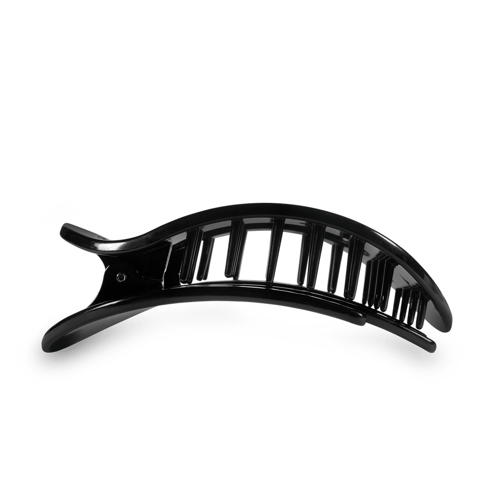 Jet Black Large Flat Round Hair Clip - Hair Clips - TELETIES
