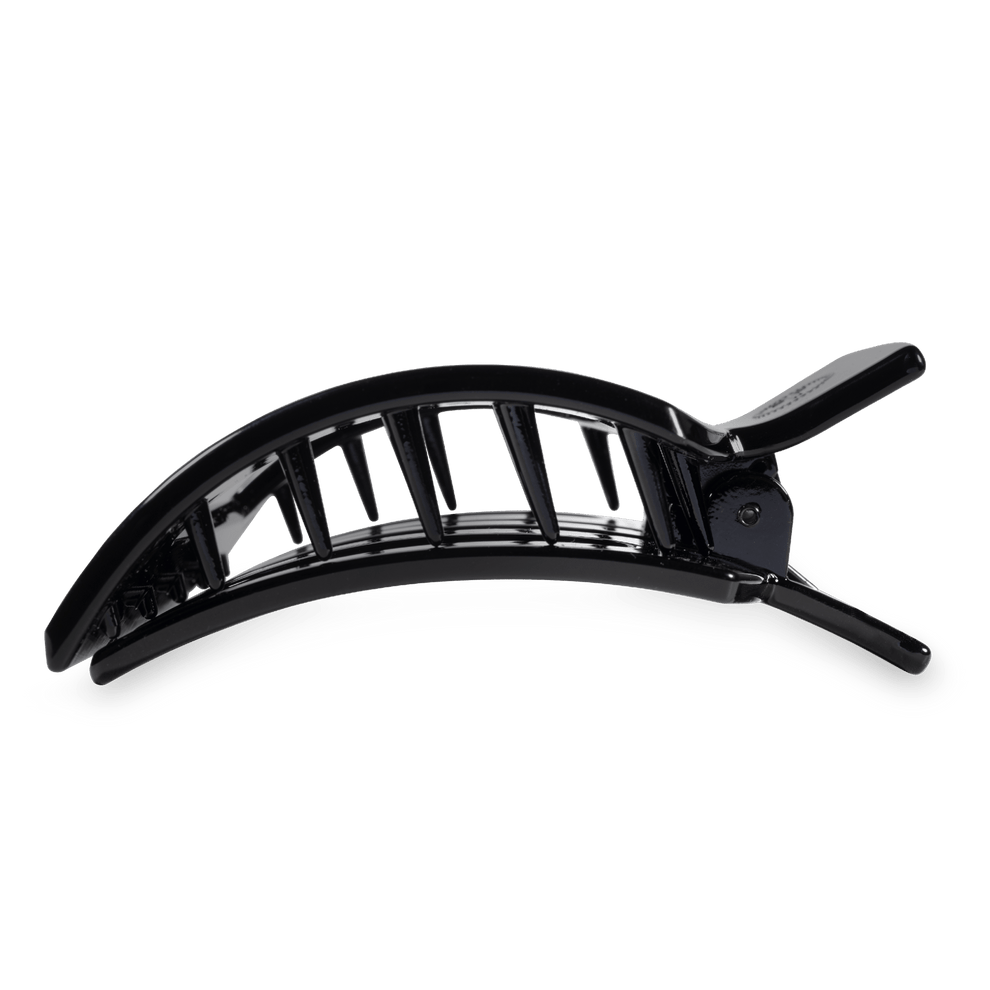 Jet Black Large Flat Square Clip - Large Hair Clip - TELETIES
