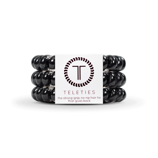 Jet Black Large Hair Ties
                in Black - Large
              