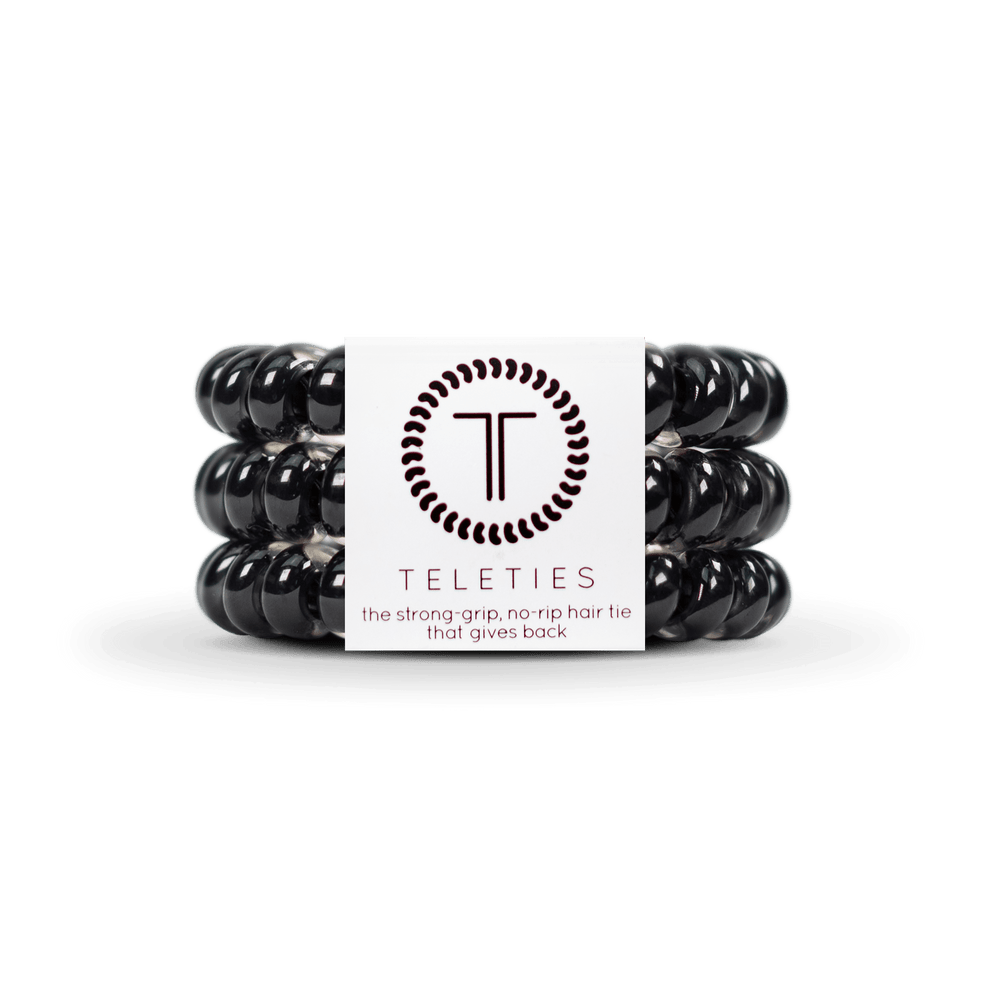 Jet Black Large Hair Ties - Hair Ties - TELETIES
