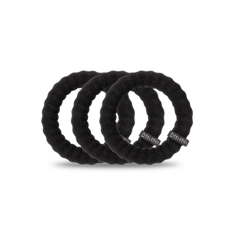 Jet Black Large Nylon Hair Ties