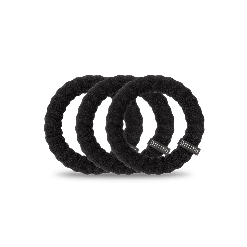 Jet Black Large Nylon Hair Ties - Hair Ties - TELETIES
